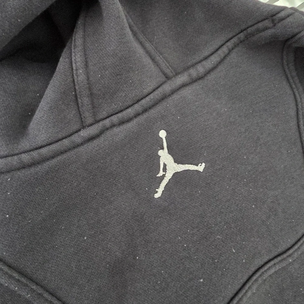 Jordan Hoodie Mens Large Black Jumpman Graphic Fleece Pullover Hooded Sweatshirt